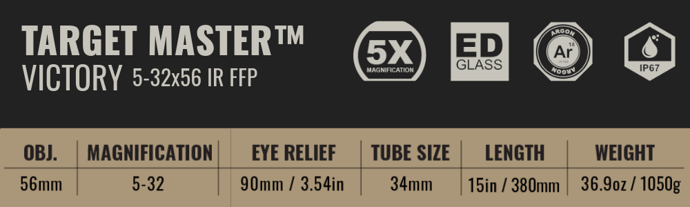 The Target Master Victory 5-32X56 IR First Focal Plane